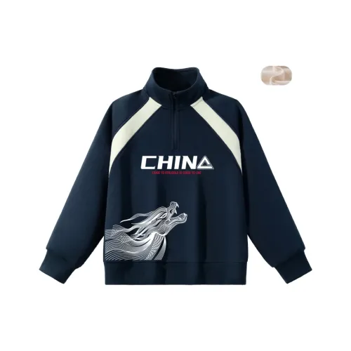 PEAK Темно-синий PK Линия Белый дракон Правая сторона Низ+PK PEAK Китай Белый Kids Свитшоты