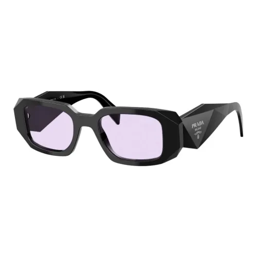 PRADA Ацетат Квадратные Солнцезащитные Очки Женские Черные