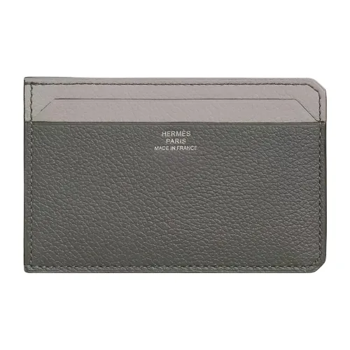 HERMES Городской Evercolor Телячья кожа Держатель для карт Мужской Mayer Серый Полночный синий