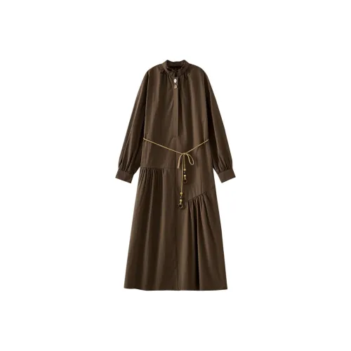 OUNIXUE Длинное платье с длинным рукавом женское