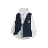 Темно-синий синий жилет + белый серый вереск флисовые толстовки и свитшоты - демон белый