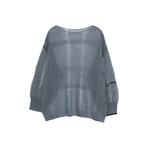 Yohji Yamamoto Y'S FW25 Прозрачный Клетка Вырез Лодочка KNIT Трикотаж Женский