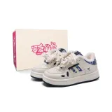 Бежевый Синий [С флисовой подкладкой] [Бежевый Клетка Бант Коробка]