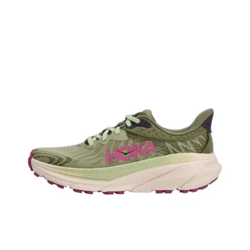 HOKA ONE ONE Challenger ATR 7 Противоскользящие Устойчивые к истиранию Низкий Топ Беговые кроссовки Женские Зеленый