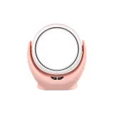 Розовый круглый макияж зеркальце