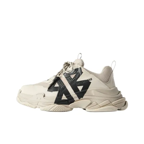 Balenciaga Triple S Tape Low Top Crew Sweatpants Men Beige