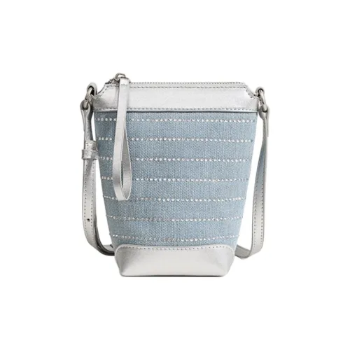 teenmix Корова Спилок Ткань Сумка через плечо Женская Черная Небесно-голубая