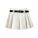 Молочно-белая юбка с поясом