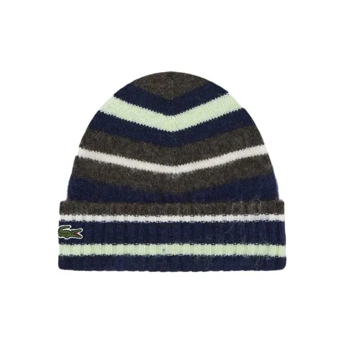 LACOSTE Brushed Alpaca Beanies Unisex Brown White Blue LACOSTE Брушированная альпака шапки-бини унисекс коричневый белый синий