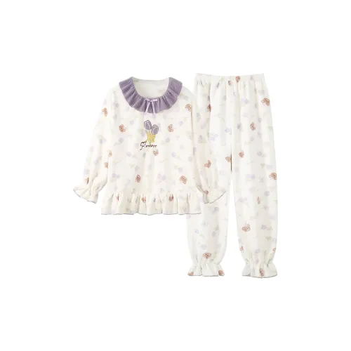 GOYN Белый Фиолетовый Женские Пижамные Комплекты