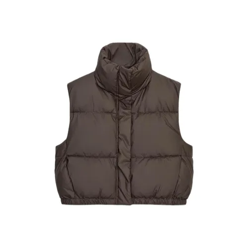 ZARA Темно-коричневые женские жилеты