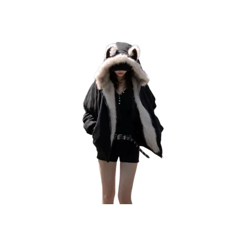 GUOZHEN Черный Женский пуховик