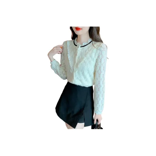 Mu Xiao Xin Абрикос Флис С Подкладкой с Бесплатной Наклейкой MU Xiaoxin Бренд Женские Рубашки