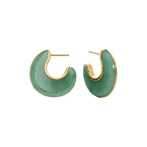 Monica Vinader Переработанное 18K золото посеребренные серьги унисекс зеленый