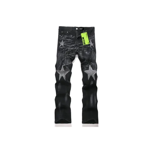 W7H1 Черный Унисекс Джинсы