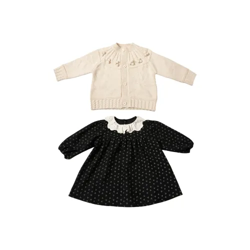 Meter Свитер Кардиган + Черное платье Kids Повседневная спортивная одежда