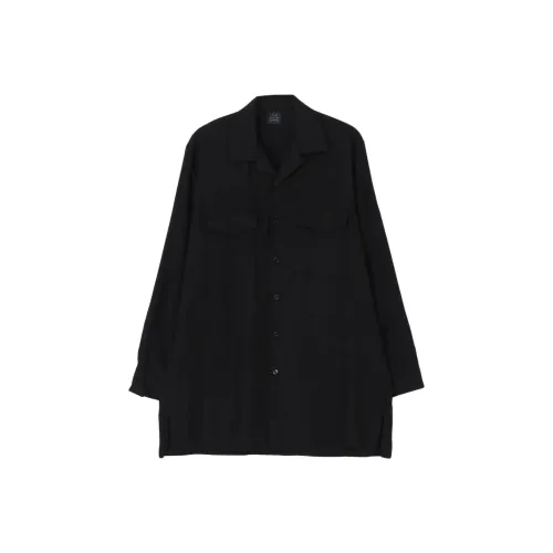 Yohji Yamamoto Pour Homme FW25 Костюм POPLIN CDH Открытое Ожерелье-чокер Рубашка Мужской