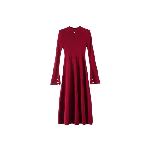 Late White Длинное платье с длинными рукавами женское