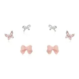 Розовый комплект из трех предметов "Бант на ходу"