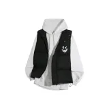 Черный жилет + бело-серый вереск флисовые свитшоты и худи - демон белый