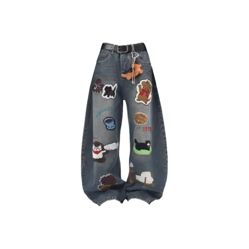 SNEIKLAU Синий Унисекс Джинсы