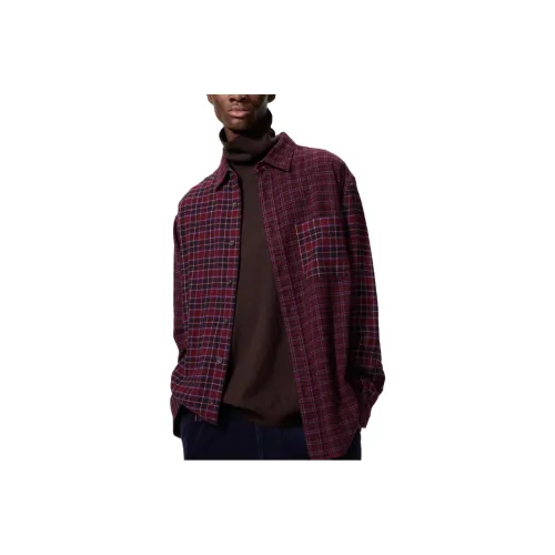 UNIQLO Темно-красные унисекс рубашки