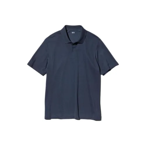 UNIQLO Темно-синяя унисекс поло