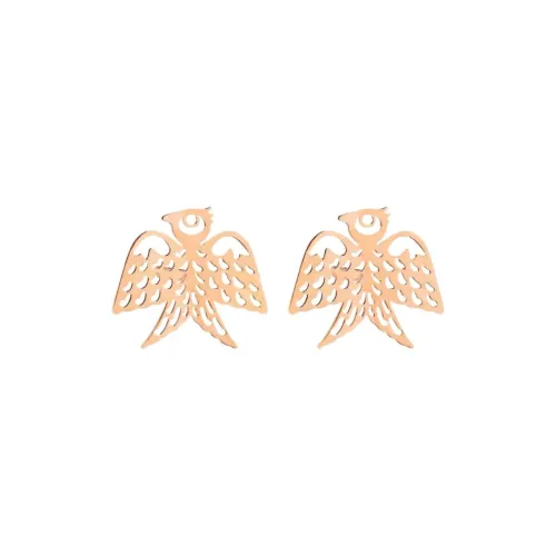 GINETTE NY Rose Gold Stud Earrings Unisex Gold