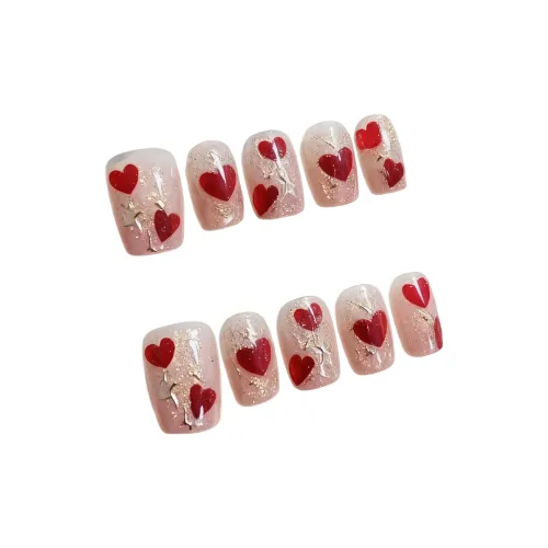 Gentle Welcome Magic Mirror Сердце False Nail Короткий LADDER Красный Smudge Милый