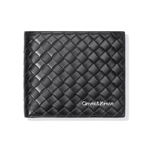 CinvaiKrose Коровья кожа Укороченный Кошелек для монет Стандартный Мужской Черный