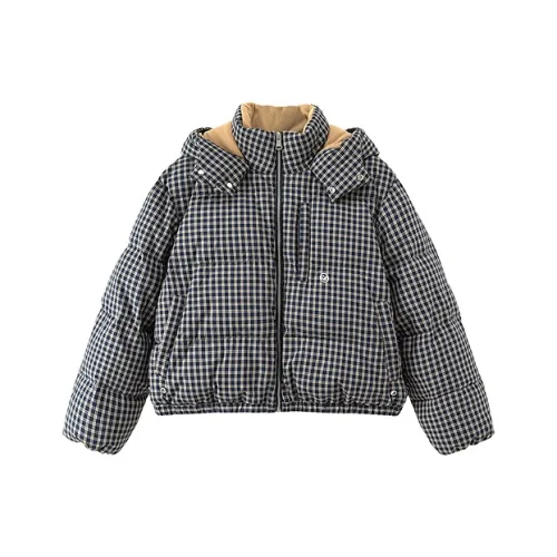 CHUU Синий Клетка Женский Пуховик