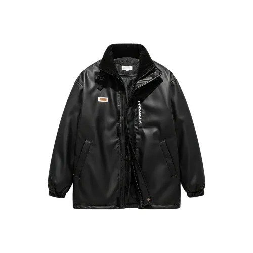 GANGZAI Кожа Куртка Пальто Унисекс