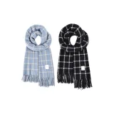 Небесно-синий в клетку + черно-белый в клетку