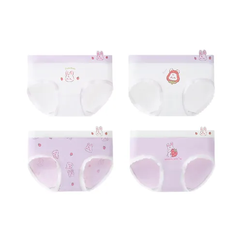 MIANQIXIONG Кролик Принцесса 4 шт A211 [Тутовый шелк ластовица 10A класс антибактериальный] Kids нижнее белье