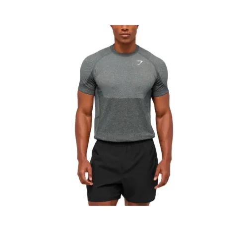 GYMSHARK Графитовый серый Мягкий белый Мужская футболка с коротким рукавом