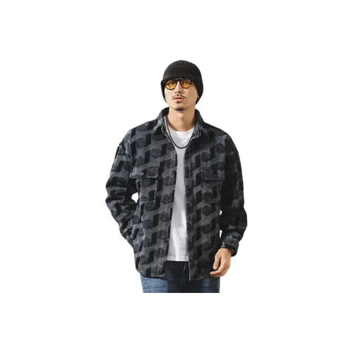 JIELEINUO Blue Men's Shirts JIELEINUO Синий Мужские Рубашки