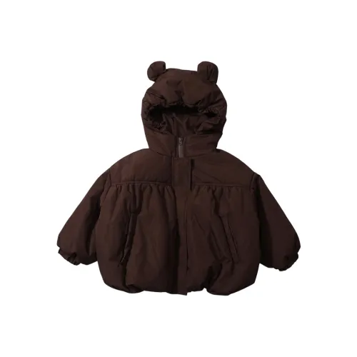 RHOBESAM Mingbao Модный Детский Медвежонок Ухо Хлопковый пуховик Кофе Предшкольный Утеплённые куртки