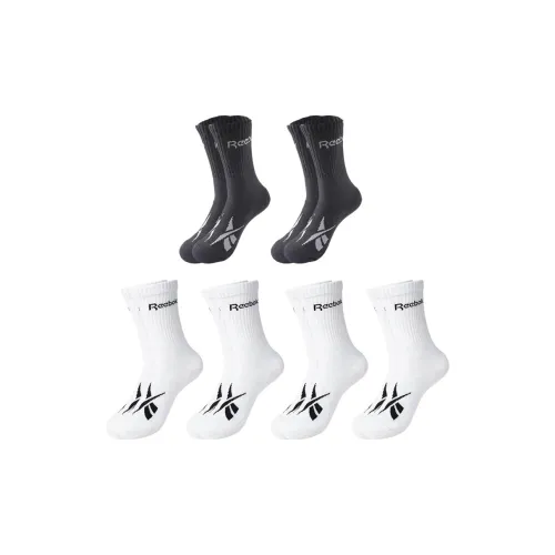 REEBOK [6 пар] 4 Белых 2 Черных Мужские Баскетбольные Носки