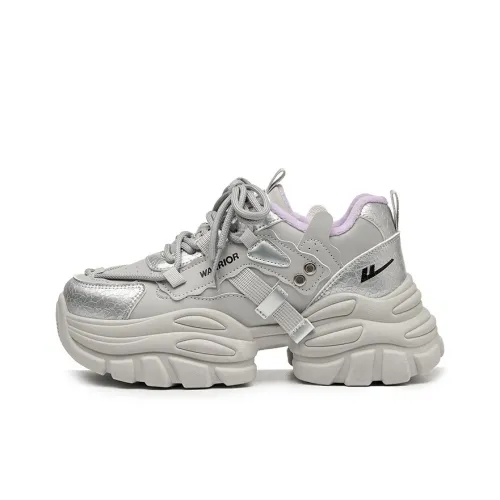 Warrior Аbrasion Resistant Легкий Увеличение Высоты Низкий Топ Кроссовки с Толстой Подошвой Женские