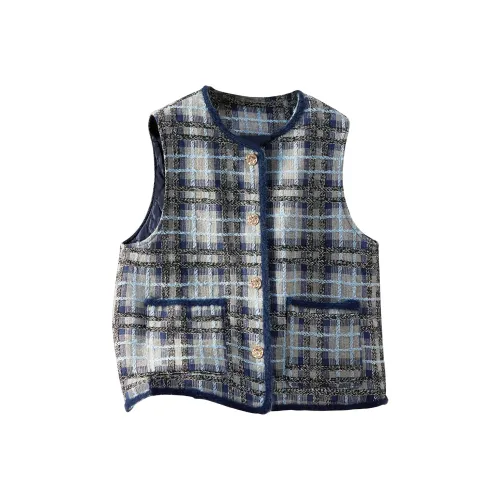 TOUCH Жилет Женский Синий Серый Клетка
