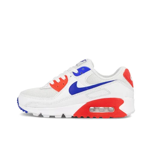 Nike Air Max 90 Low Топ Беговые кроссовки Мужские Белый Синий Красный