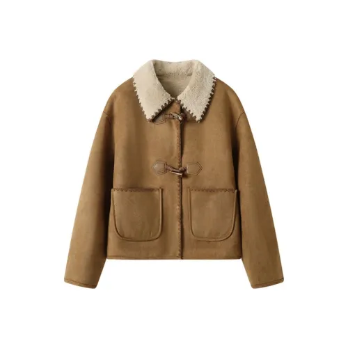 YGPRW Кофе Женские Бархатные Куртки