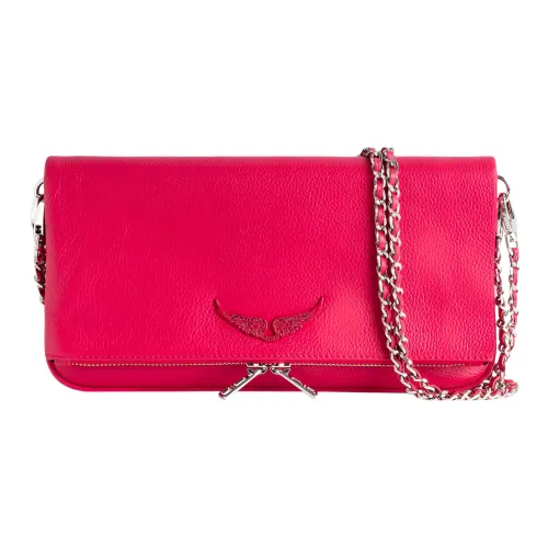 Zadig Voltaire Телячья кожа Одно плечо Клатч Женский Фуксия