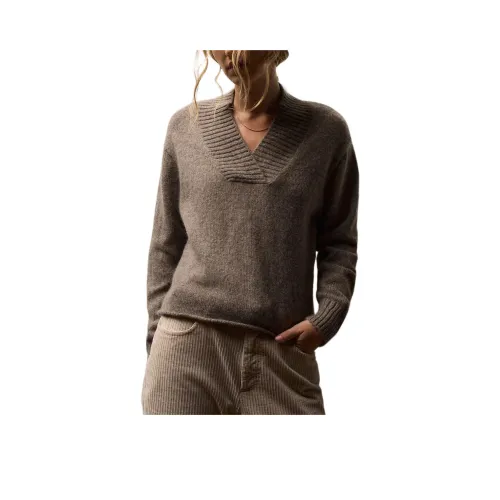 JAMES PERSE Легкий текстурированный кашемир V-образный вырез кашемировый свитер женский