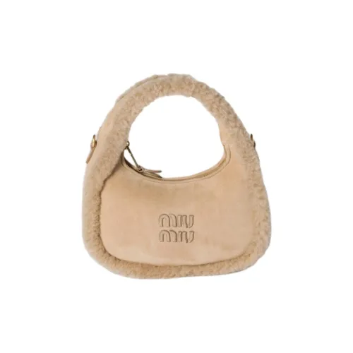 MIU MIU Wander Series Lambskin Bag Women's Sand Beige