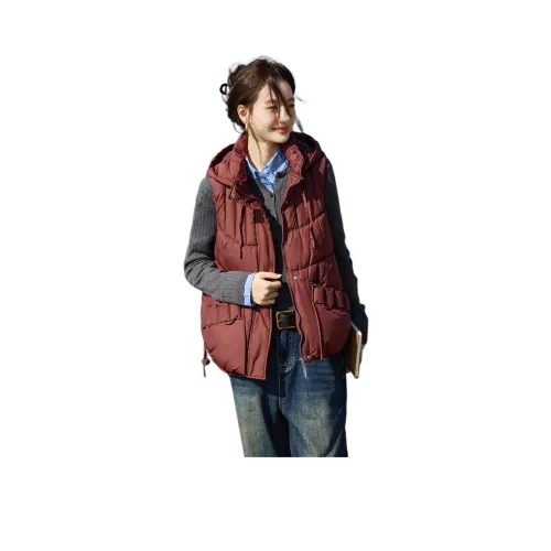 SHANGJING Красный Коричневый Женский жилет
