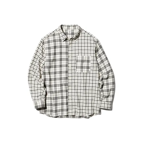 UNIQLO Сливочный Унисекс Рубашки