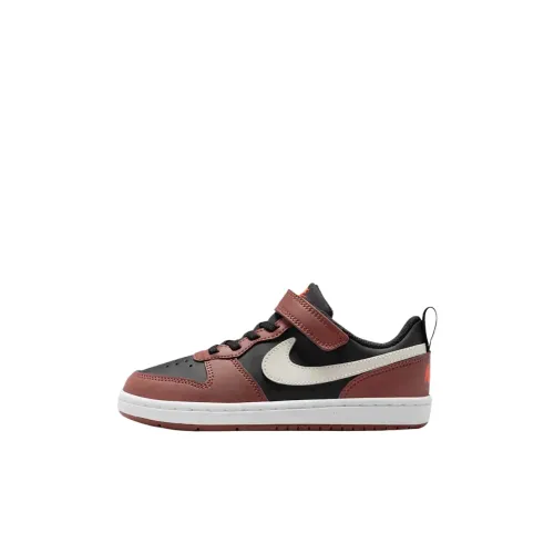 nike Court Borough Дышащий Низкий Топ Kids Lifestyle Shoes Черный Красный Коричневый Команда Апельсин Светлый Костный