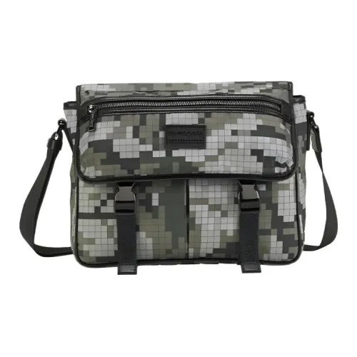 SAMSONITE V A Коллаборация Ткань Сумка через плечо Унисекс Пиксель Зеленый