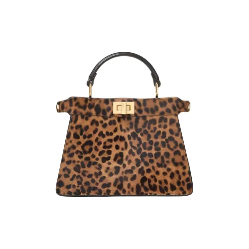 FENDI Peekaboo ISeeU Телячья кожа Сумка Маленькая Женская Коричневая